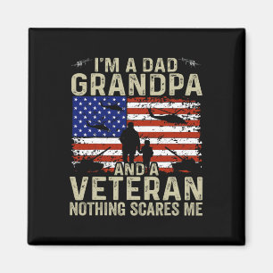 Veteran Grandpa Shirt För manar Grandpa Veteran Fa Magnet