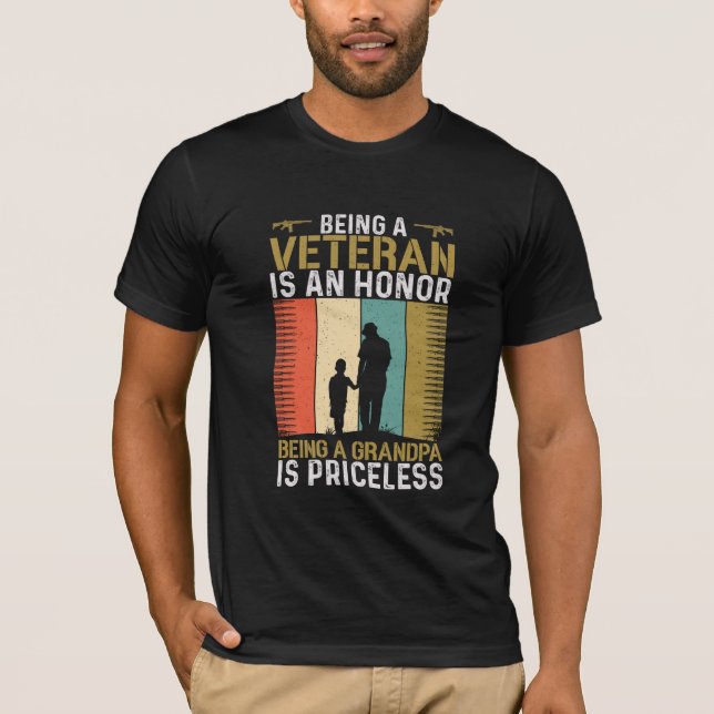 Veteran Grandpa T Shirt (Framsida)