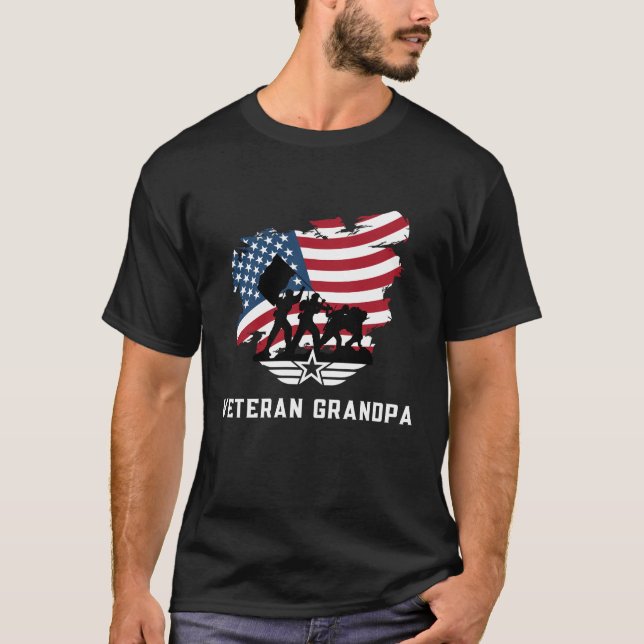 Veteran Grandpa T Shirt (Framsida)