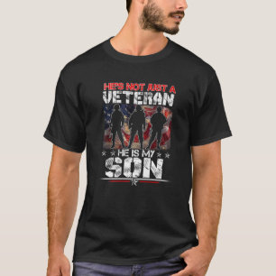 Veteran han är min son amerikanska Flagga Veteran T Shirt