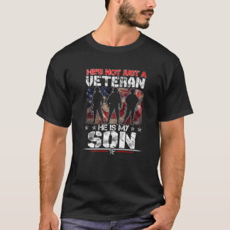 Veteran han är min son amerikanska Flagga Veterans T Shirt