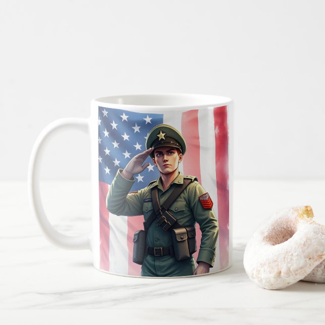 Veteran Hero Soldier 4:e juli Independence day Kaffemugg (Med munk)