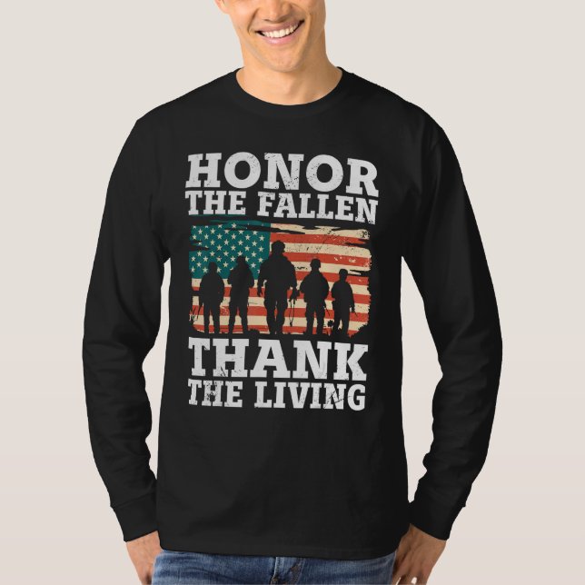 Veteran Honor The Fallen Patriotic Veterans Day T Shirt (Framsida)