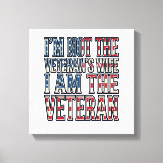 Veteran Hustru Citat Patriotisk Vintage Vektor Des Canvastryck