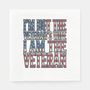 Veteran Hustru Citat Patriotisk Vintage Vektor Des Pappersservett