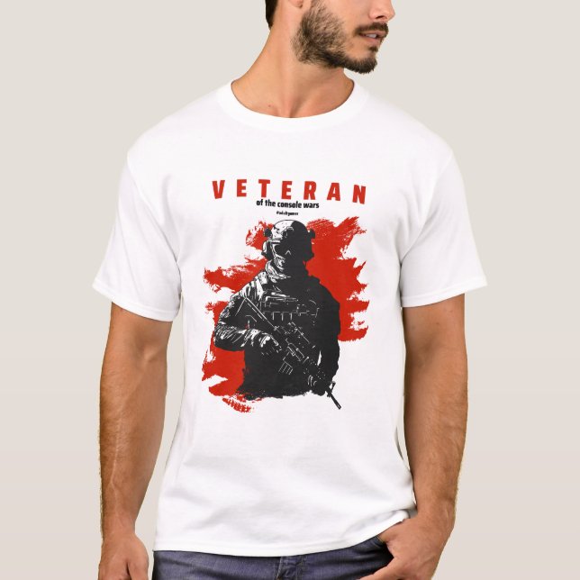 Veteran i Console Krig Vuxen Gamer T Shirt (Framsida)
