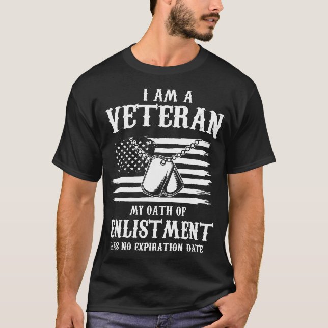 veteran - I-FÖRMIDDAG EN VETERAN T-shirt (Framsida)