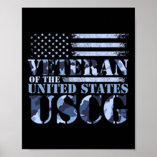 Veteran i Stater Uscg Camo America Fla Poster