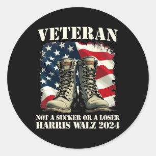 Veteran, inte sugare eller Loser Harris Wheimer 20 Runt Klistermärke