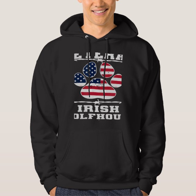 Veteran Irish Wolfhound Retired Dog Retirement Pet Hoodie (Framsida)