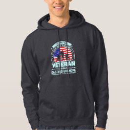 Veteran Is a Pappa och Grandpa USA Veterans Day Hoodie