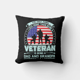 Veteran Is a Pappa och Grandpa USA Veterans Day Kudde