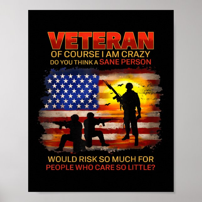Veteran, jag är ju galen, gör du Tänka Poster (Framsidan)