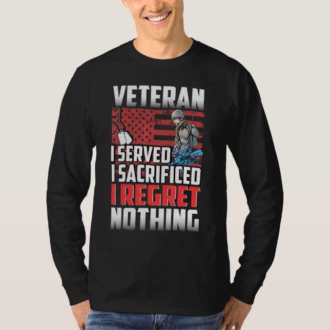 Veteran, jag beklagar ingenting t shirt (Framsida)