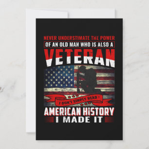 Veteran jag inte bara läser Amerikansk historia I Spara Datumet