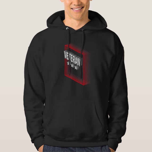 Veteran Job Title Appreciation Retro Hoodie (Framsida)