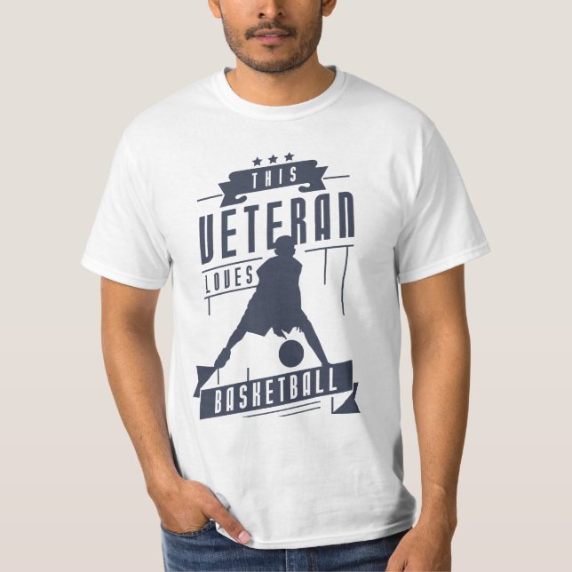 Veteran Kärlek Basketball T Shirt (Framsida)