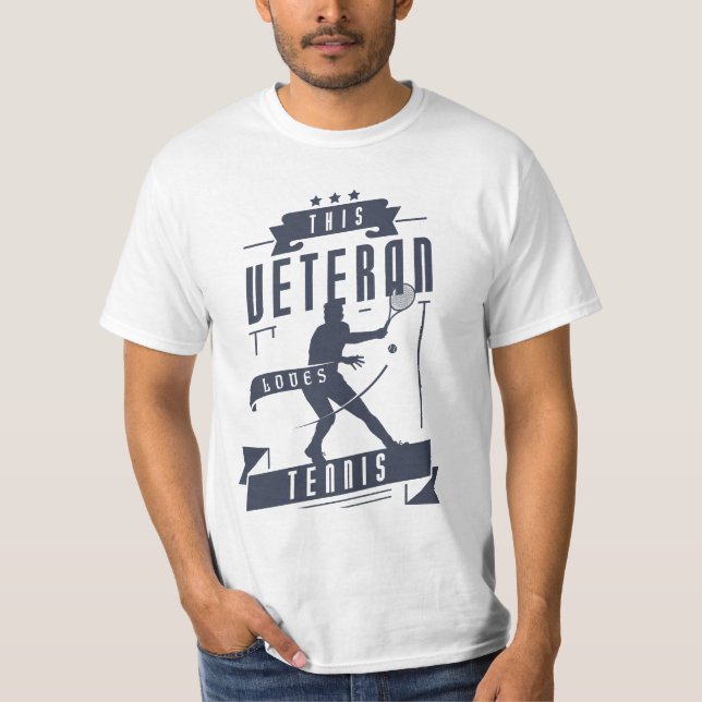 Veteran Kärlek Tennis Boll T Shirt (Framsida)