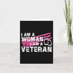 Veteran Kvinna Rosa Usa Flagga Veterans Day Kort