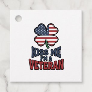 Veteran Kyss Mig Patriotisk Klöver Vintage Tröja_1 Gåvor Etiketter