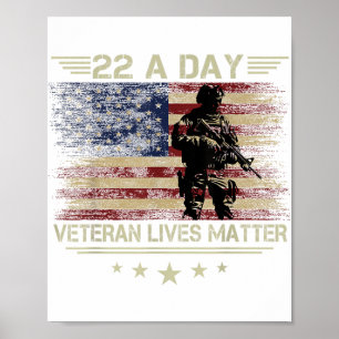 Veteran lever 22 dagar Självmord - medvetandegöran Poster