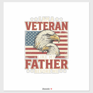 Veteran Liknar Min Far Före Mig Örn T-Shirt_1 Klistermärken
