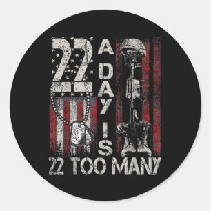 Veteran Lives Suicide Awareness Ptsd Veteran 22 Da Runt Klistermärke