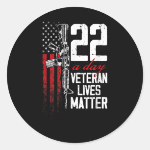 Veteran Lives Suicide Awareness Ptsd Veteran 22 Da Runt Klistermärke