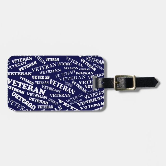 Veteran Luggage Tag in Blue Bagagebricka (Horisontell Framsida)