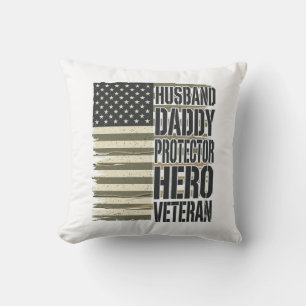 Veteran Make Pappa Beskyddare Hjälte Flagga Tröja Kudde