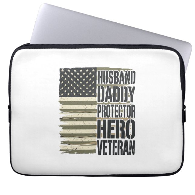 Veteran Make Pappa Hjälte Flagga Tröja De Laptop Fodral (Framsidan)