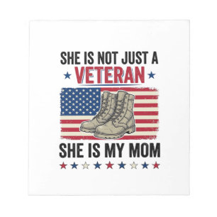 Veteran Mamma Patriotisk Militär Stövlar Tröja Des Anteckningsblock