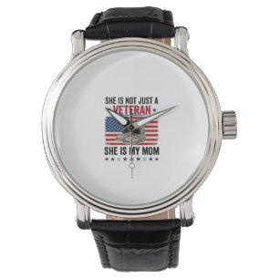 Veteran Mamma Patriotisk Militär Stövlar Tröja Des Armbandsur