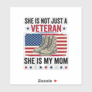 Veteran Mamma Patriotisk Militär Stövlar Tröja Des Klistermärken