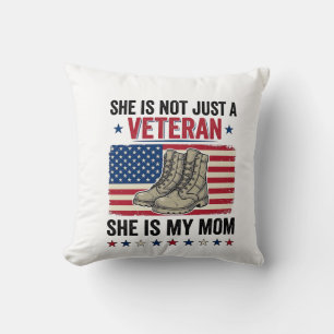 Veteran Mamma Patriotisk Militär Stövlar Tröja Des Kudde