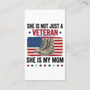Veteran Mamma Patriotisk Militär Stövlar Tröja Des Visitkort