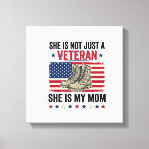 Veteran Mamma Patriotisk Militärstövlar Tröja Desi Canvastryck
