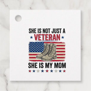 Veteran Mamma Patriotisk Militärstövlar Tröja Desi Gåvor Etiketter
