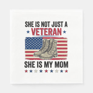 Veteran Mamma Patriotisk Militärstövlar Tröja Desi Pappersservett