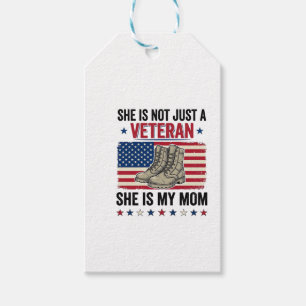 Veteran Mamma Patriotisk Militärstövlar Tröja Desi Presentetikett