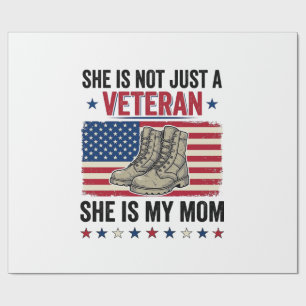 Veteran Mamma Patriotisk Militärstövlar Tröja Desi Presentpapper