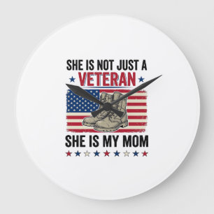 Veteran Mamma Patriotisk Militärstövlar Tröja Desi Stor Klocka