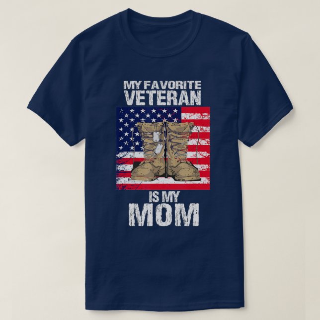 Veteran Mamma Proud Son Kids Veterans Day USA Vete T Shirt (Design framsida)