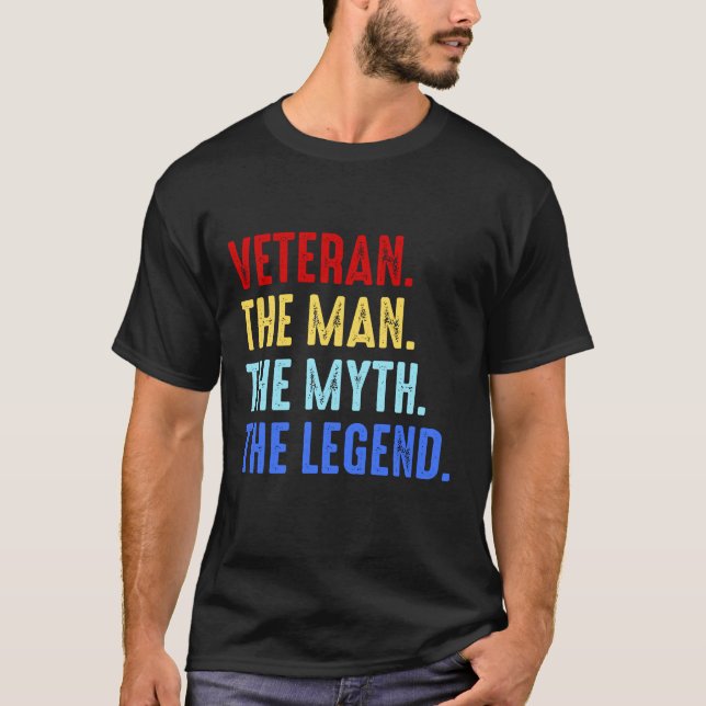 Veteran Man Myth Legend, vigerare T Shirt (Framsida)