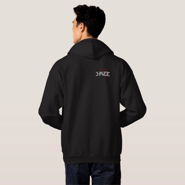 Veteran med PTSD Black Hoodie för att öka medveten (Hel baksida)