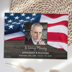 Veteran Memorial Patriotic USA flagga Photo Sympat Tack Kort