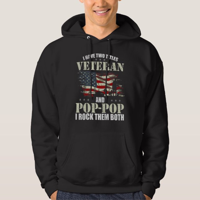 Veteran och Pop Pop och jag Sten båda Far Hoodie (Framsida)