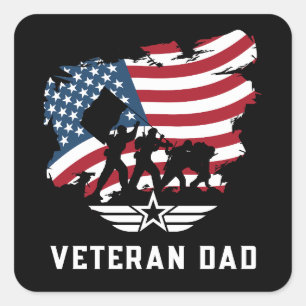 Veteran Pappa Fyrkantigt Klistermärke