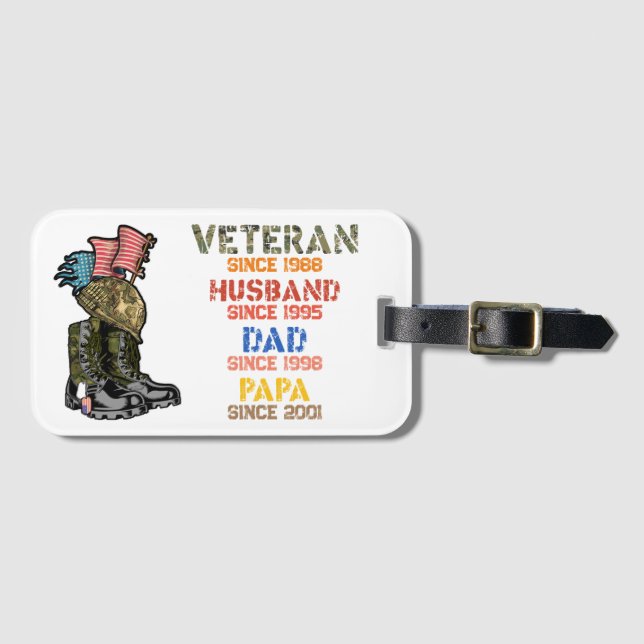 Veteran Pappa Make Farfar Familj Present Bagagebricka (Framsida horisontal)