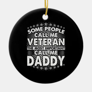 Veteran pappa   Patriotic Military Tribute Julgransprydnad Keramik